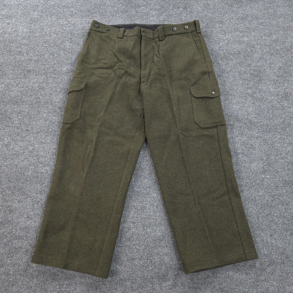 Filson Pants Mens 40x28 Green Mackinaw Wool Field Cargo Utility Hunt Work‎ USA